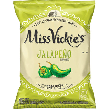 Miss Vickie'S Kettle Cooked Potato Chips, Jalapeno, 1.375 Ounce (Pack Of 64)
