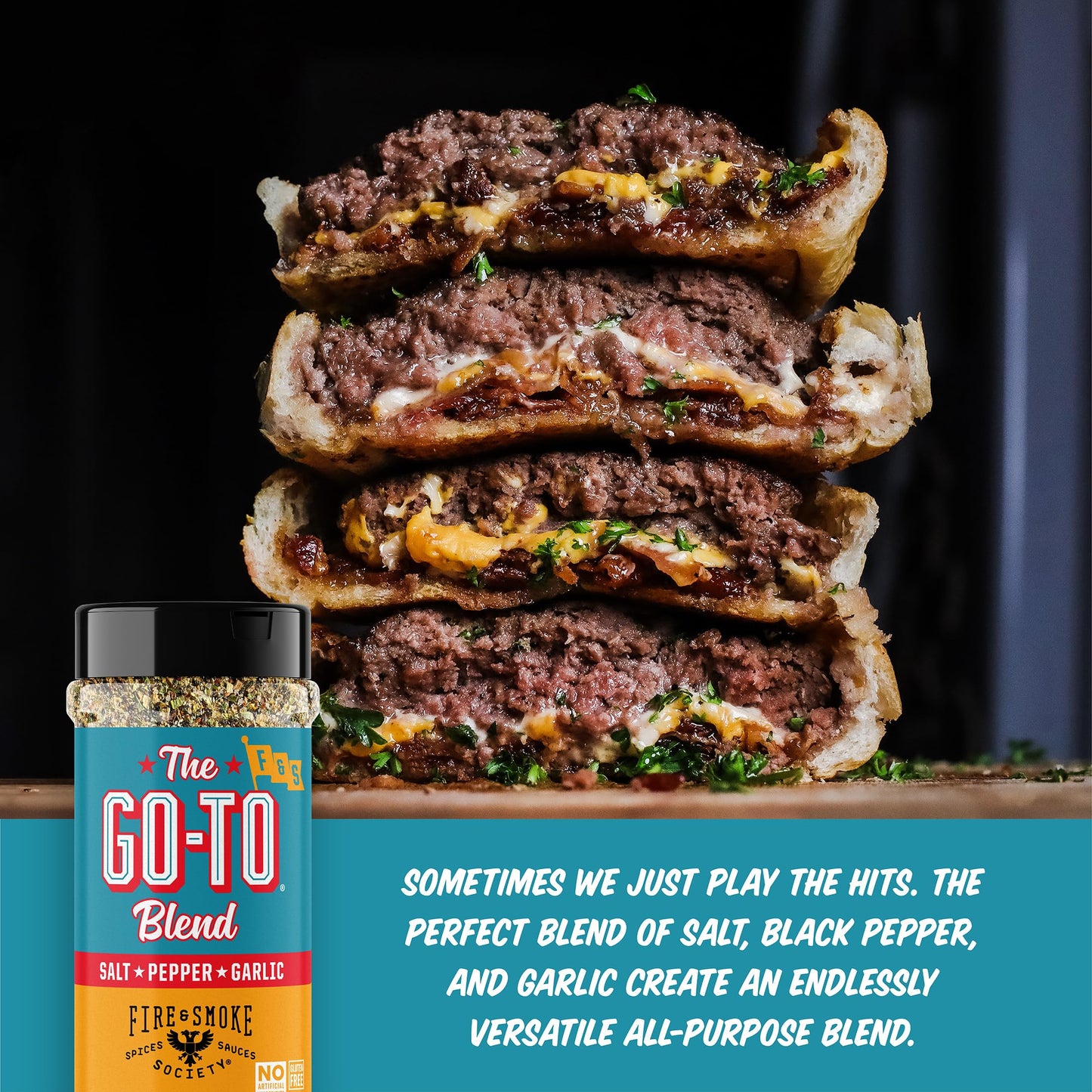 Fire & Smoke Society All Purpose Seasoning BBQ Rub | Sea Salt, Black Pepper, Onion, Garlic | 10.6 oz