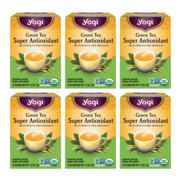 Yogi Tea - Green Tea Super Antioxidant (6 Pack) - Organic Green Tea Blend To Support Overall Health - 96 Tea Bags