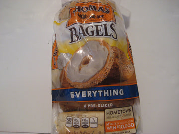 Thomas Bagels Everything, (6)- Pre-sliced, 20oz Each Bag