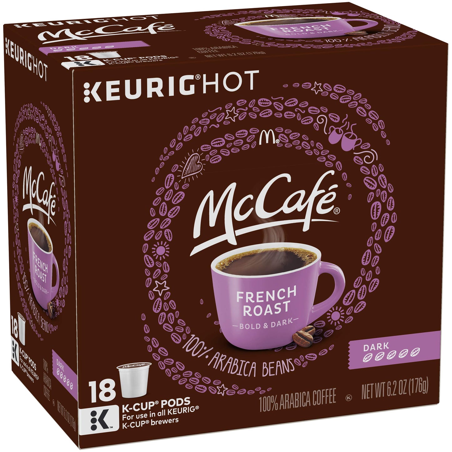 McCafé French Dark Roast K-Cup Coffee Pods, 1 Count (Pack of 18), Model 00043000060872