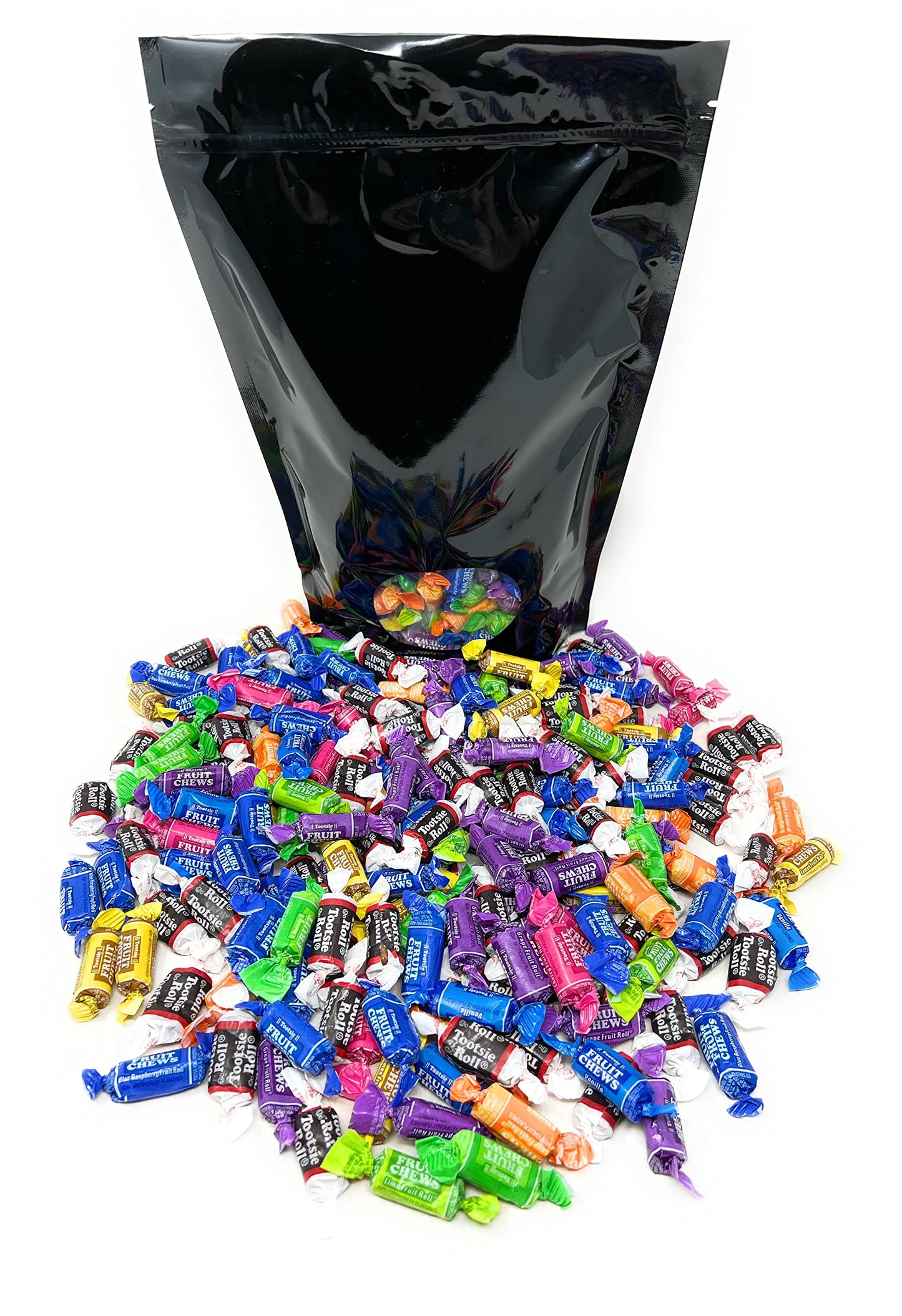 Tootsie Roll Fruit Chews And Original Chocolate Midgees American Chewy Taffies Candy Individually Wrapped In Resealable Bag Bulk 3 Lbs 130+Pcs (48-Oz) - Made In Usa