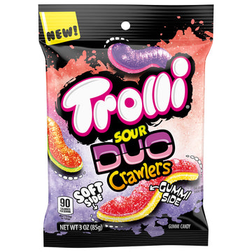 Trolli Sour Brite Duo Crawlers Candy, 3 Ounce Bags (Pack Of 12)