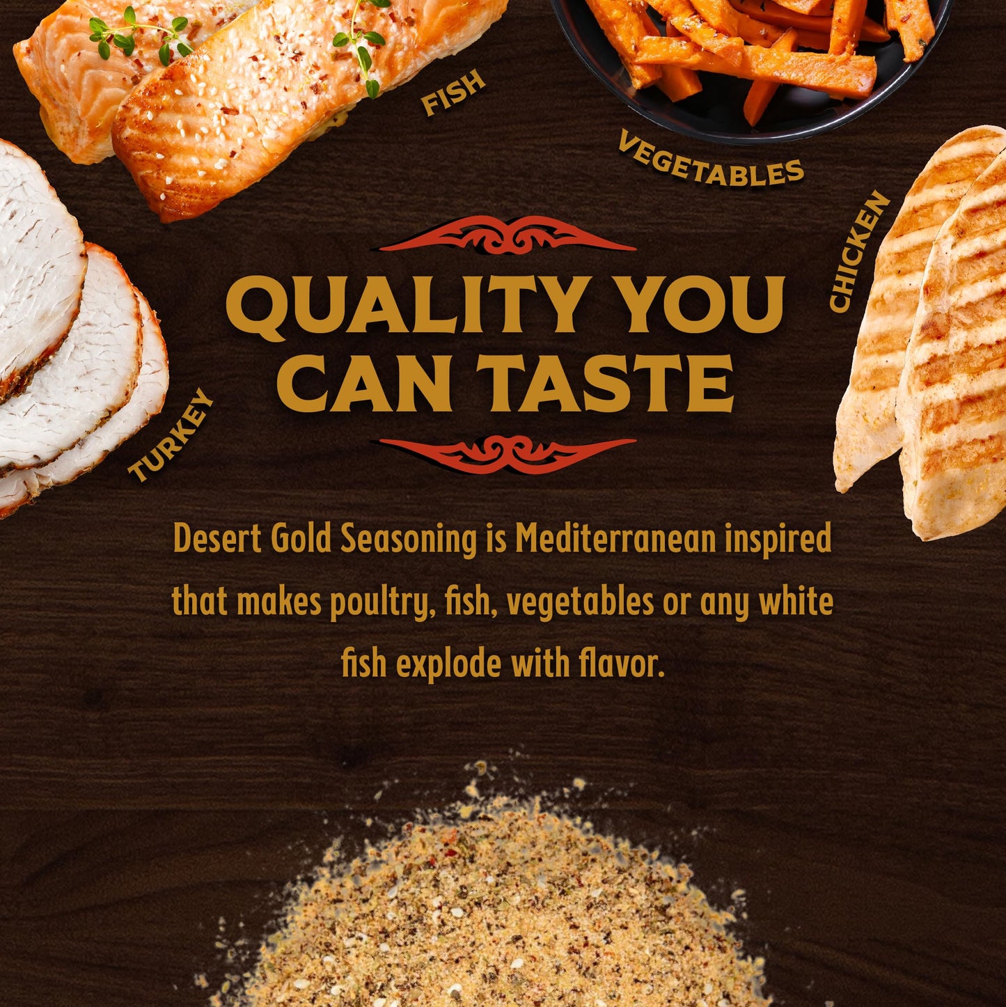 Big Poppa Smokers Desert Gold Seasoning - Lemon & Mediterranean Blend, Gluten-Free Spice Mix for Chicken & Fish, 11.5 Oz