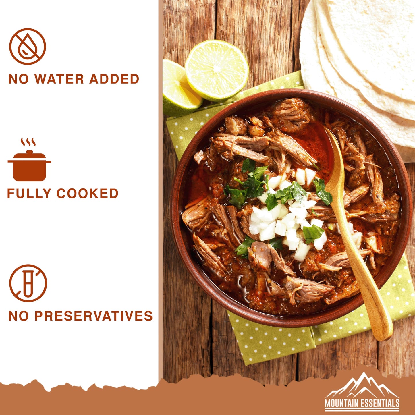 Mountain Essentials All Natural Fully Cooked Ready To Eat Canned Beef 28 Oz Gluten Free | No Carbs | No Water Added | No Artific