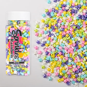 Rainbow Sprinkles For Cake Decorating Bright Star Candy For Ice Cream, Cookies, Baking, Cupcake Topper Colorful Sprinkles Perfec