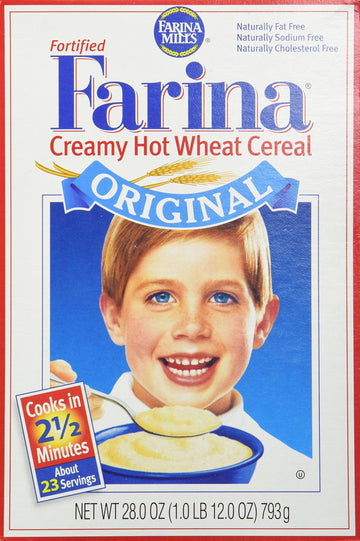 Farina Mills Fortified Farina Creamy Hot Wheat Cereal 28 Oz (Packaging May Vary)