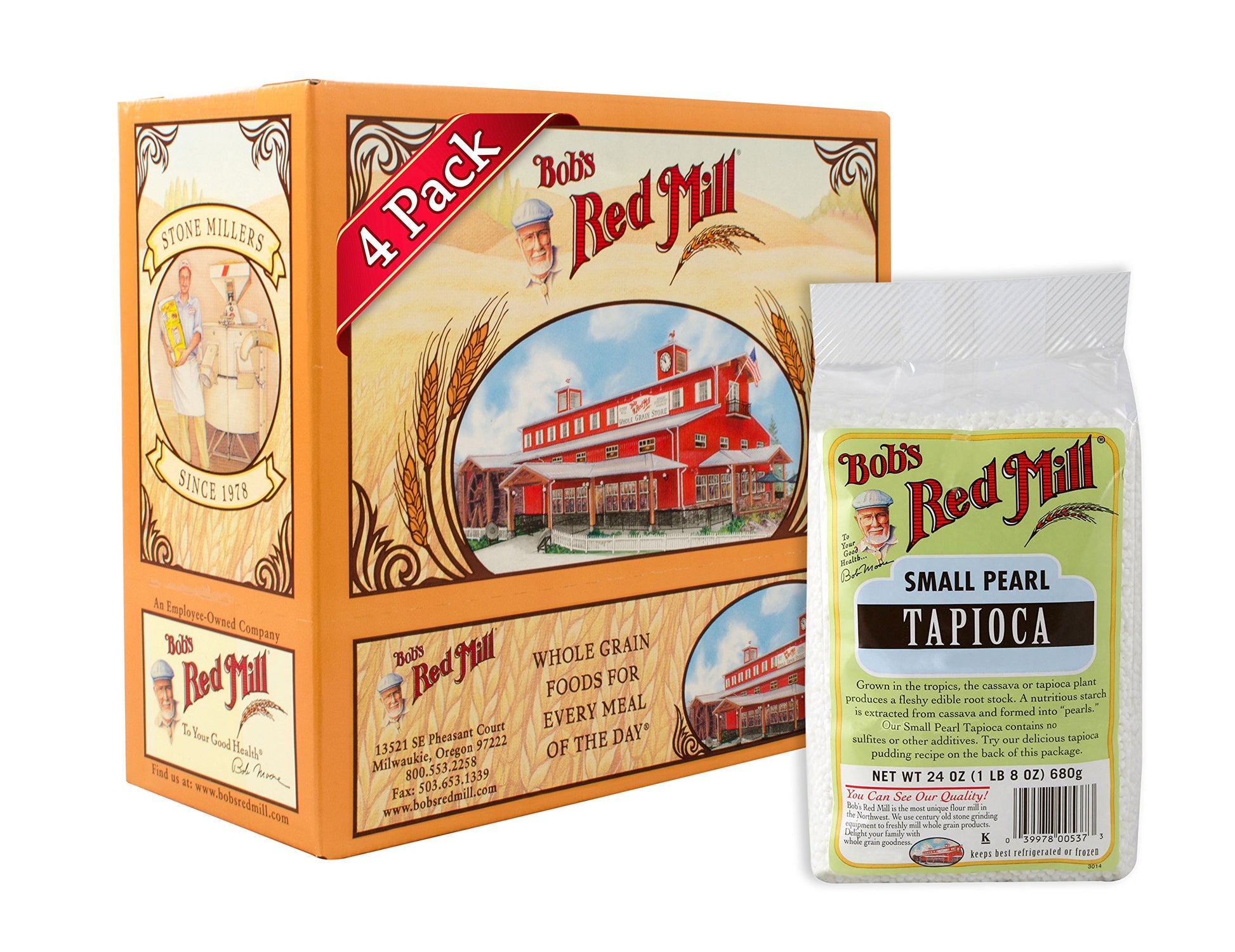 Bobs Red Mill Tapioca, Small Pearl, 96 Ounce Pack of 4, Red, Model 1530C244