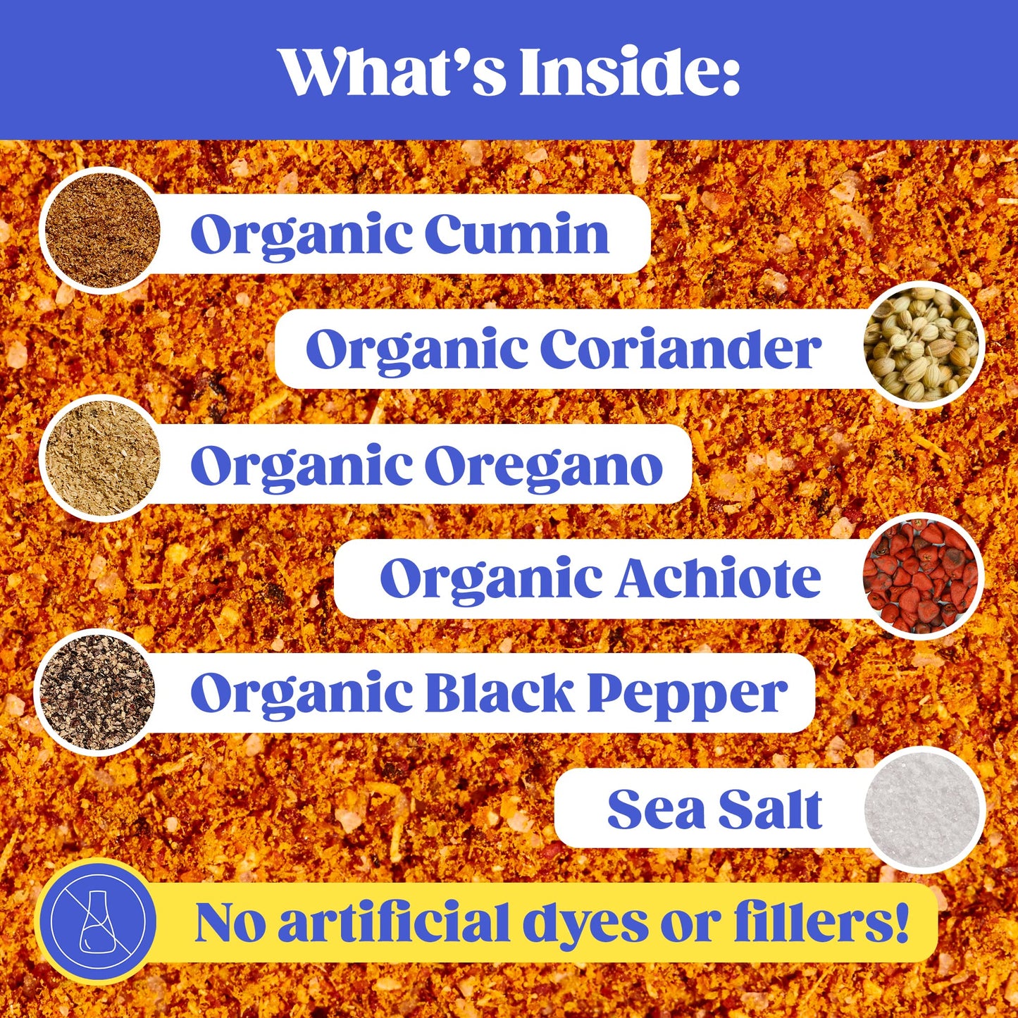 Loisa Saz  n Seasoning, USDA Organic, Non-GMO, No-MSG, No Preservatives, No Artificial Coloring, No Artificial Flavors, 2.3oz, P