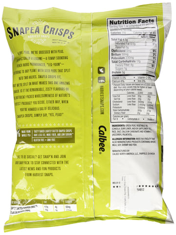 Harvest Snaps Snapea Original Green Pea Crisps, Baked And Lightly Salted, 20 Ounce
