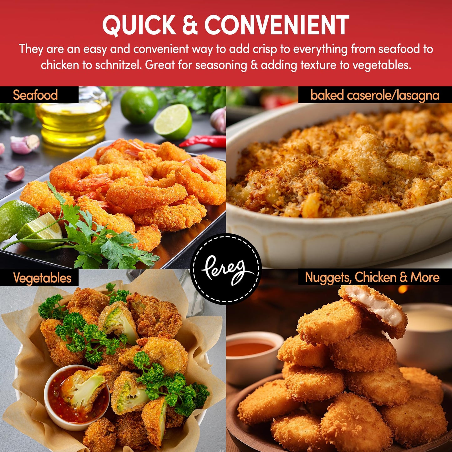 Panko Japanese Style Toasted Bread Crumbs (9 oz) - Thai Sweet Chilli Flavor - Seasoned & Flavored Bread Crumbs - Add crunch & Cr