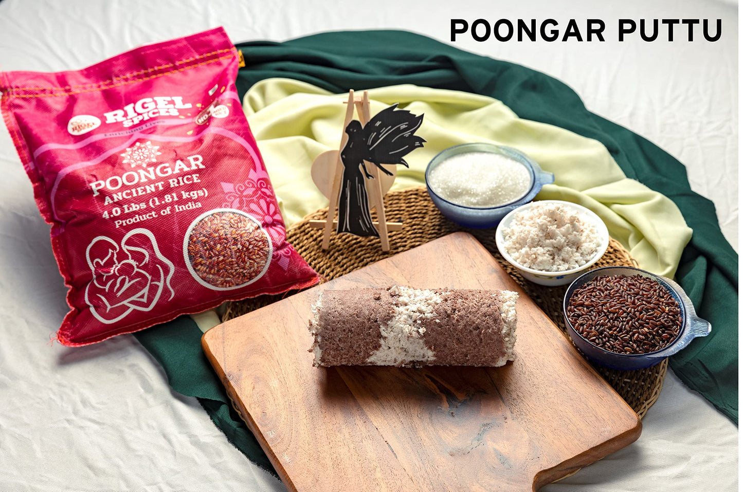 Rigel Spices | Poongar Red Rice (4Lbs) | Ladies Special Rice | Gluten Free | Aged 12+ Months | Ancient Rice From India