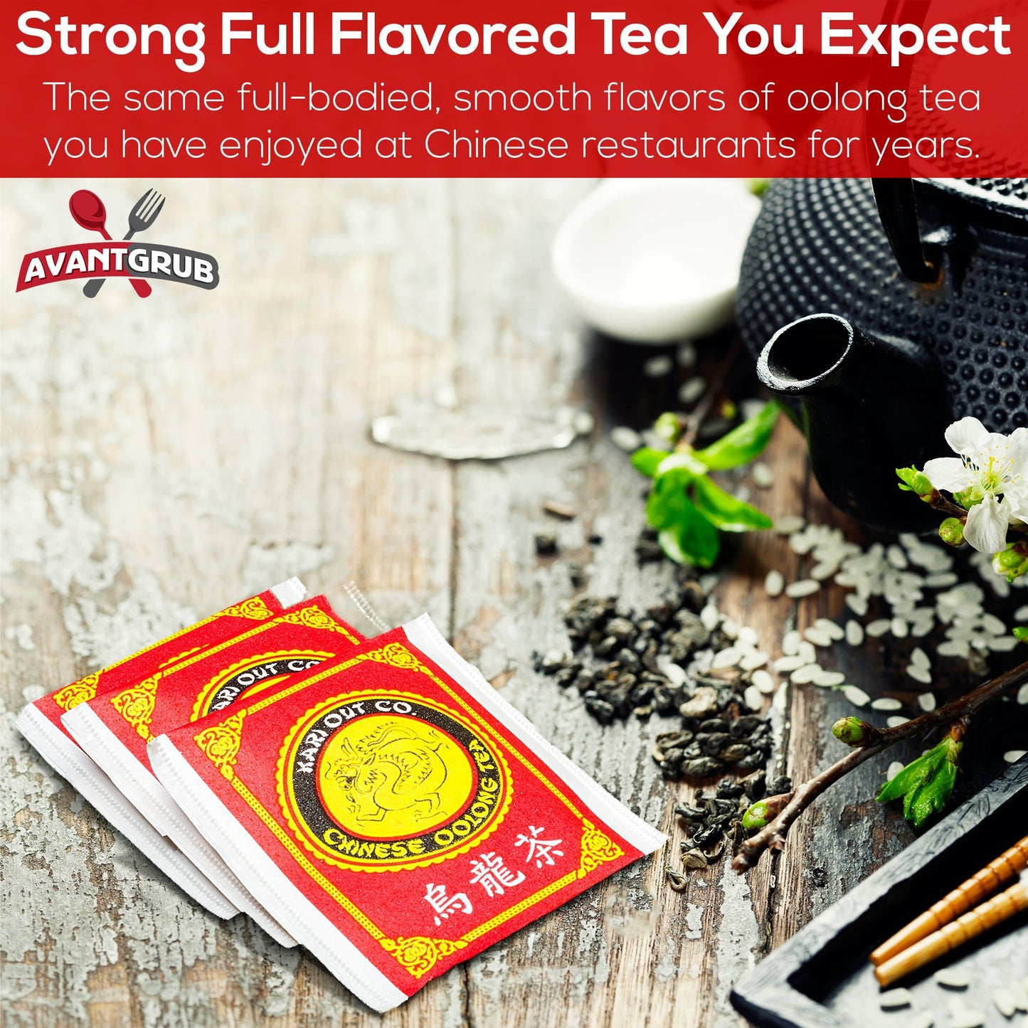 Avant Grub Oolong Tea Bags - Premium Chinese Tea Sachets, 600 Count, 38.4 Oz, Ideal for Hot or Iced Beverages, Green & Black Tea