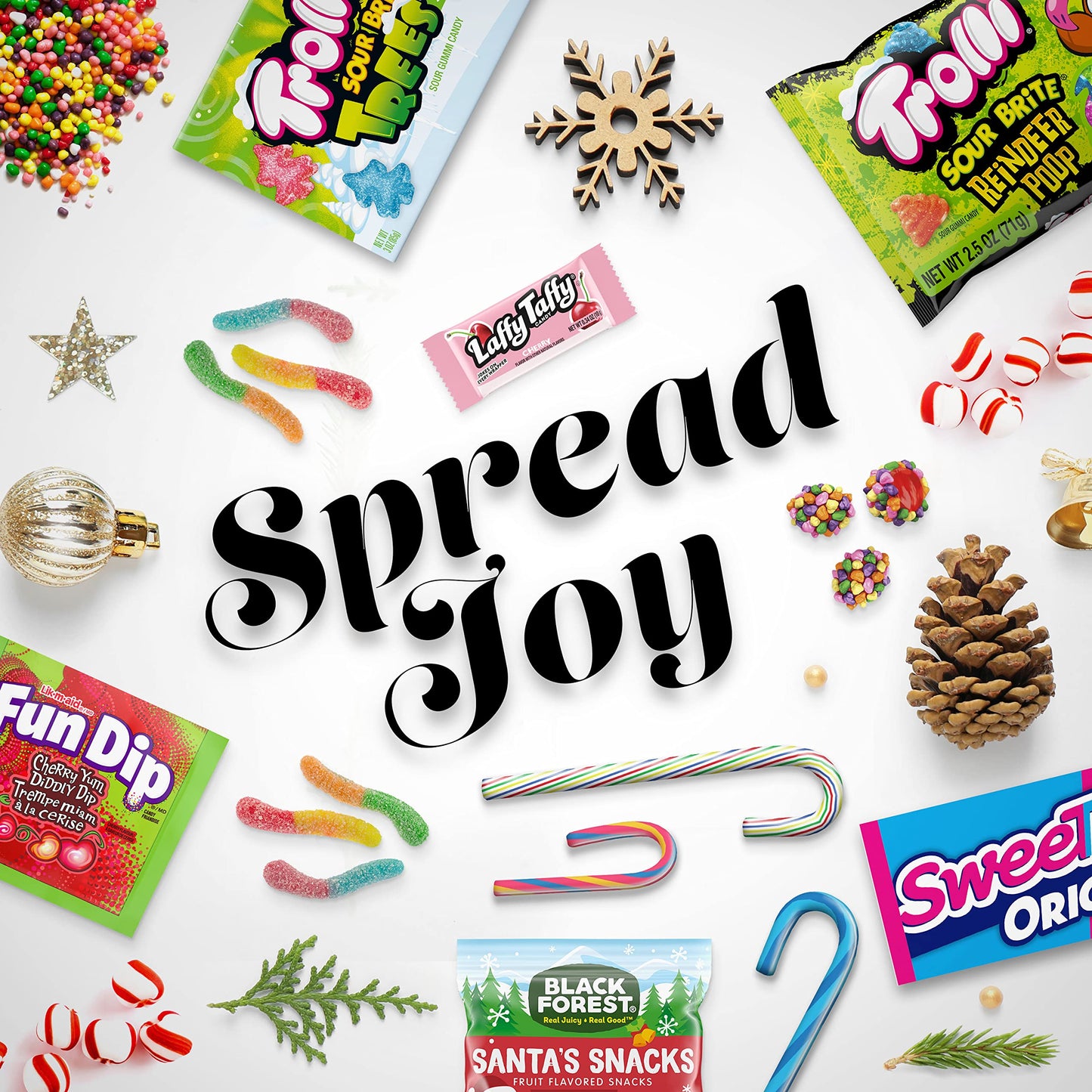 SweeTarts Holiday Candy Canes, 12 Count Box - Individually Wrapped Classic for Stocking Stuffers & Holiday Gifting