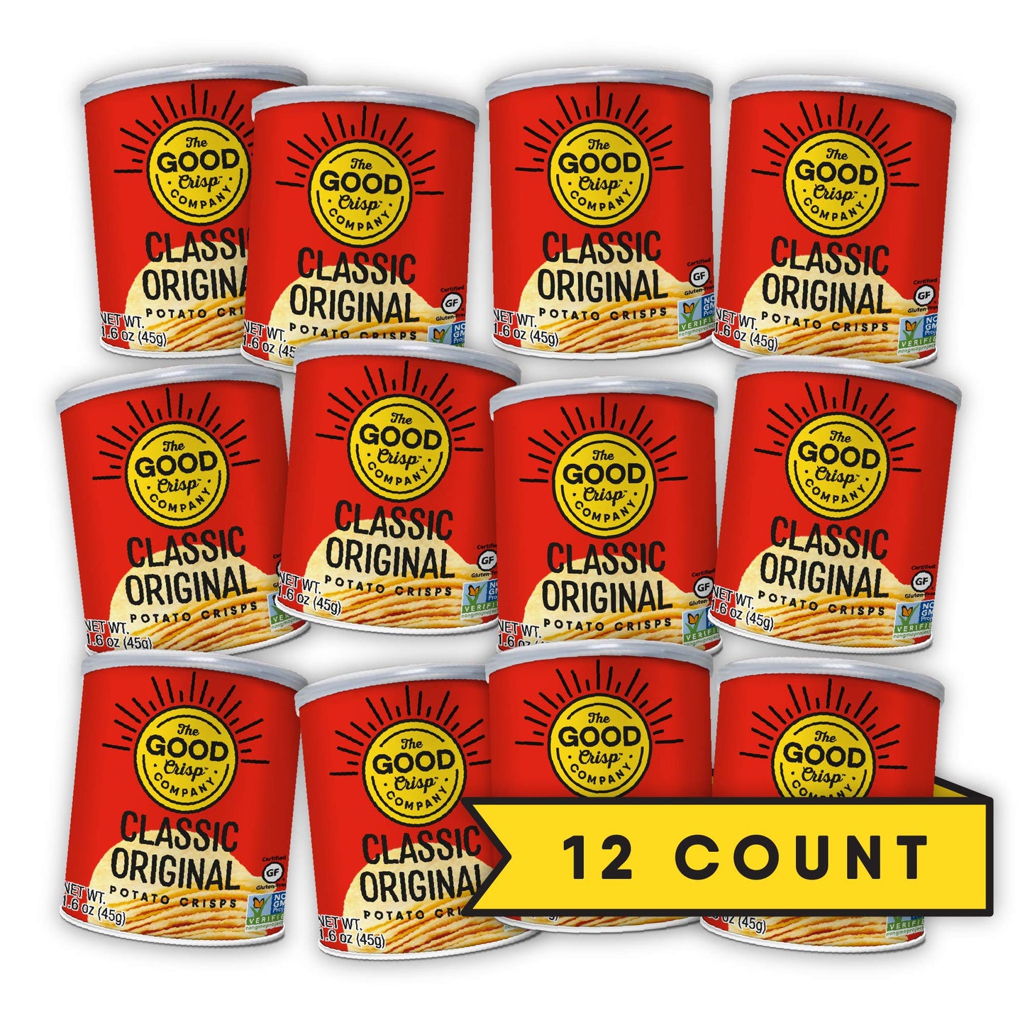 The Good Crisp Company, Good Crisps Minis (Original, 1.6 Ounce, Pack Of 12) Non-Gmo, Allergen Friendly, Potato Chip Snack Pack, 