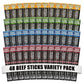 Wicked Cutz Beef Sticks Variety Pack, 15g Protein, 4 Flavors, 1.5 oz each, 48 Pack, USA Made High Protein Snacks