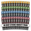 Wicked Cutz Beef Sticks Variety Pack, 15g Protein, 4 Flavors, 1.5 oz each, 48 Pack, USA Made High Protein Snacks