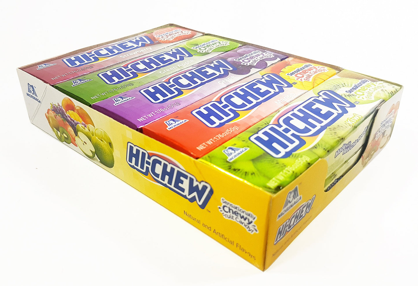 Hi-Chew Sticks Chewy Fruit Candies Variety Pack (Strawberry, Green Apple, Grape, Mango, Kiwi) 10-Pack