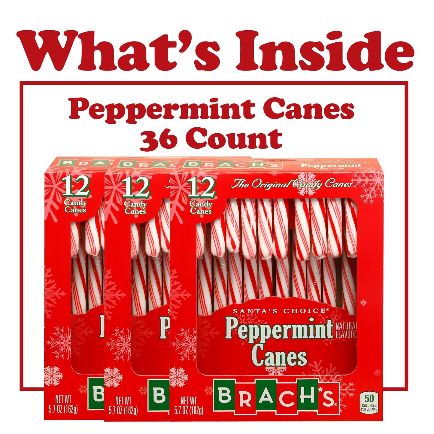 Brachs 12- 6Oz. Peppermint Candy Canes