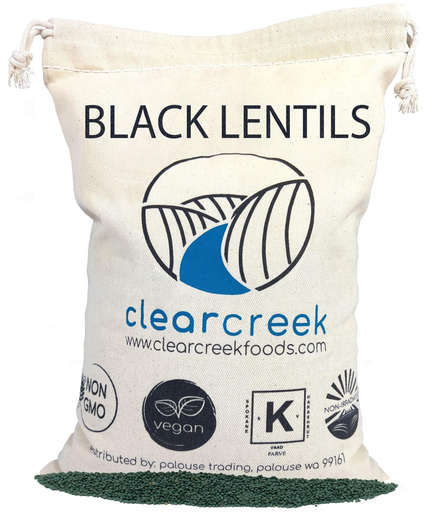 Lentils | Black Beluga | 64 Ounce Bag | Non-Gmo | Kosher | Vegan | Non-Irradiated