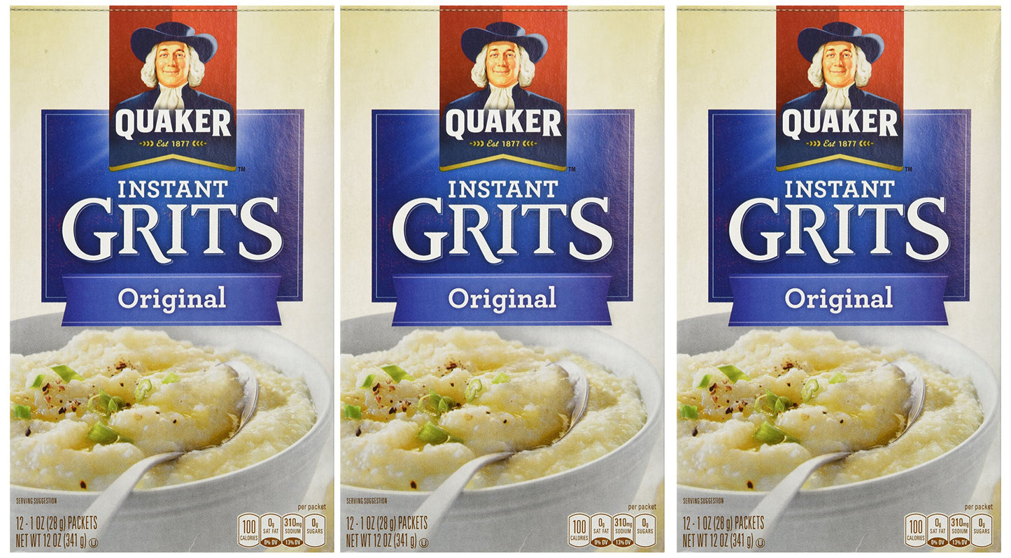 Quaker, Instant Grits, Original, 10 Count, 9.8oz Box (Pack of 3)