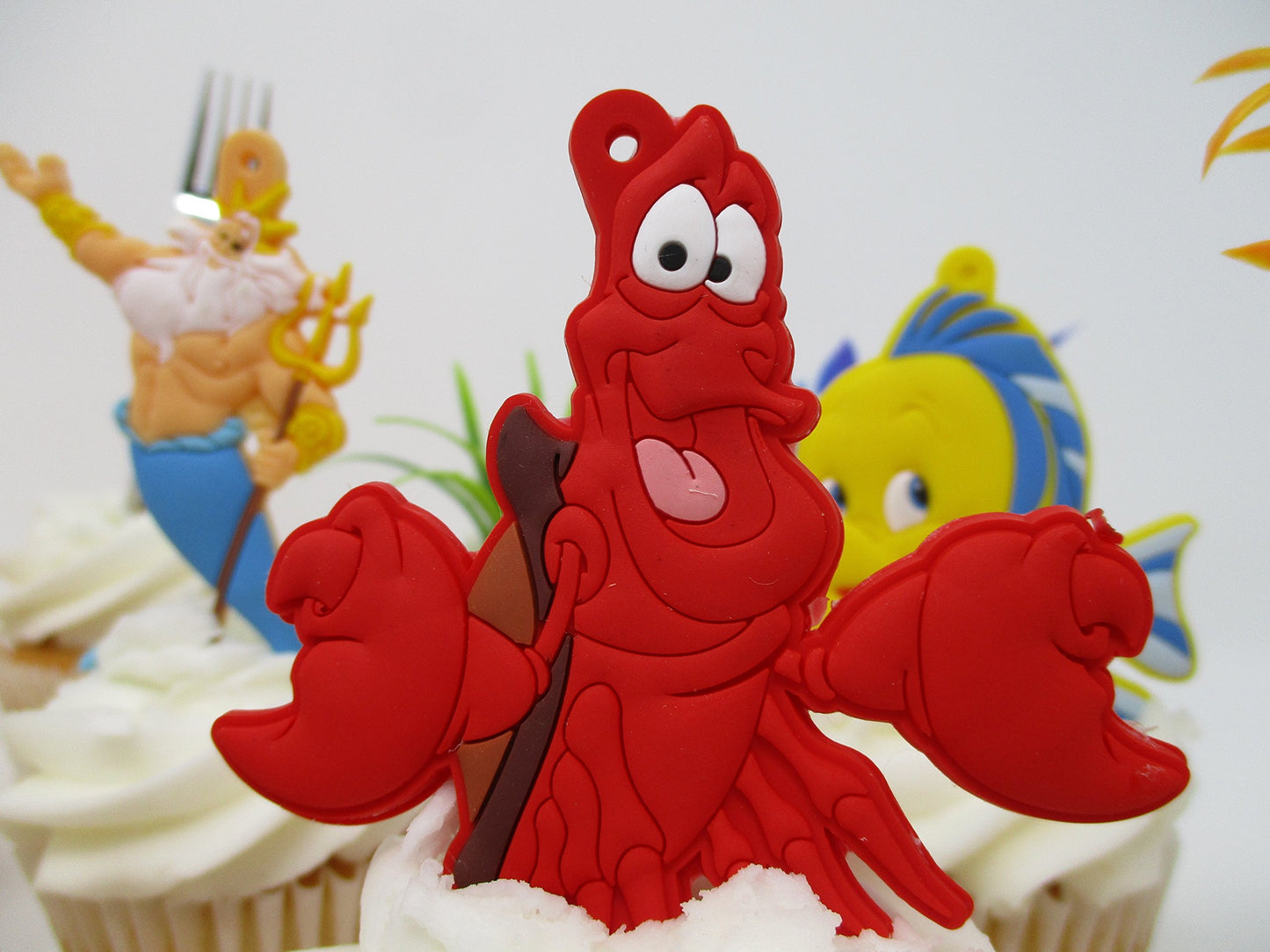 Little Mermaid Birthday Cake Cupcake Topper Set Featuring Characters From Little Mermaid And Themed Decorative Accessories