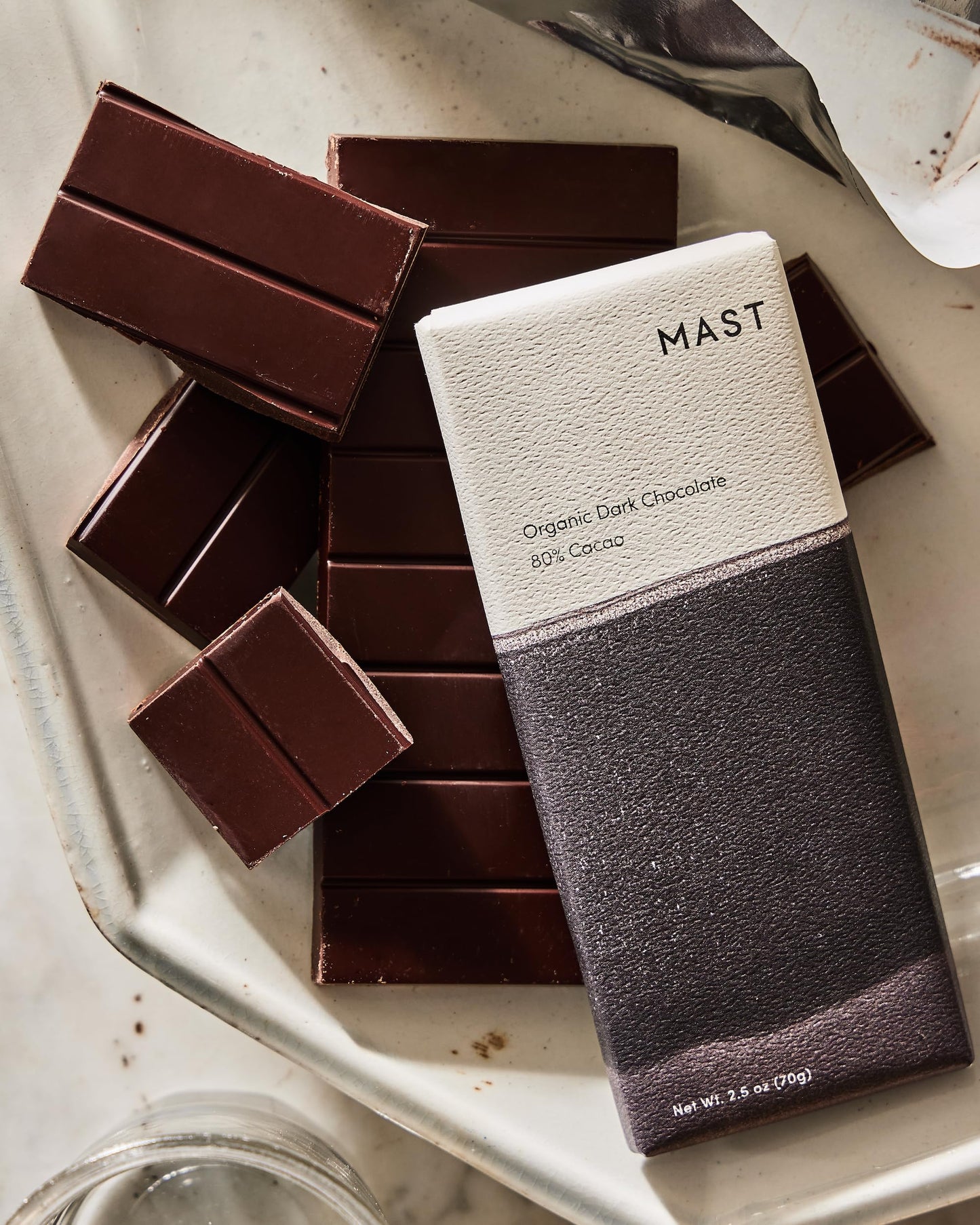 Mast Chocolate Bars | 6 Pack | Organic, Kosher | Classic 2.5Oz Each (6 Bars, Organic Dark Chocolate 80% Cacao)