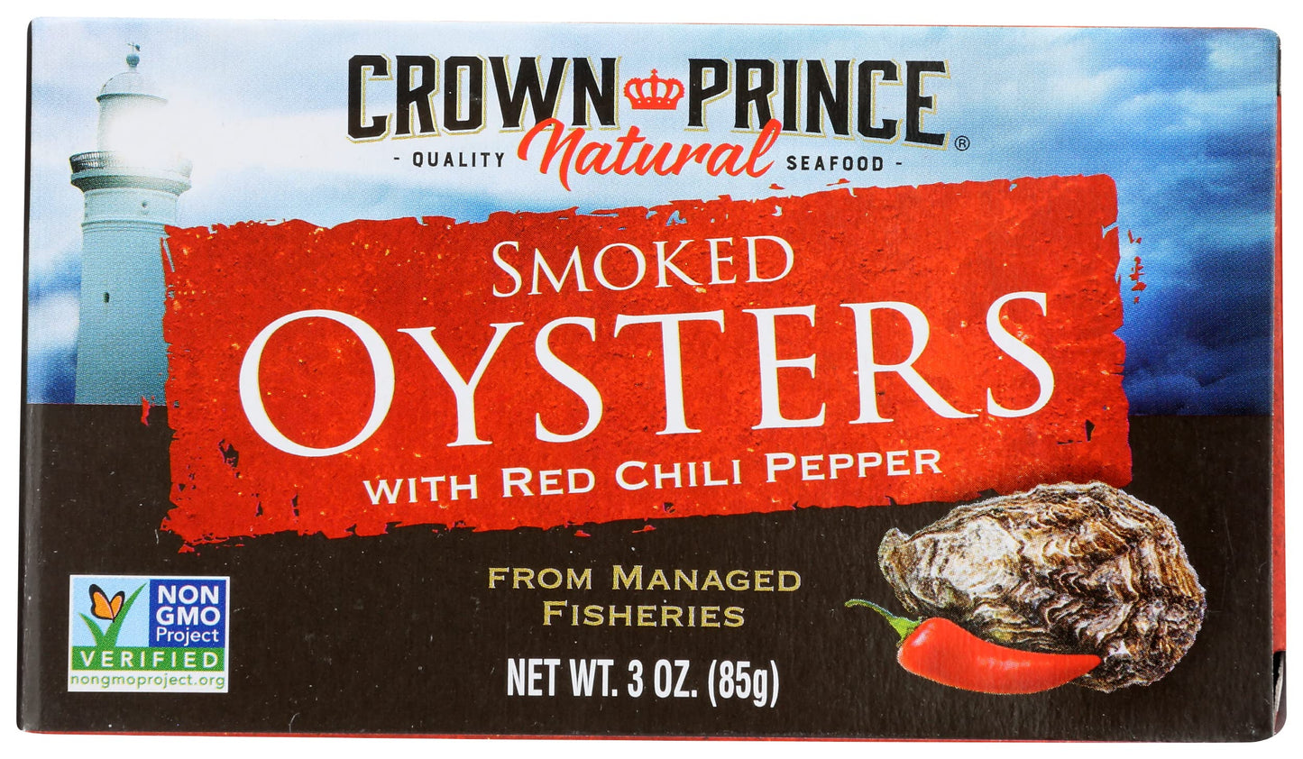 Crown Prince Smoked Oysters with Red Chilli Pepper, 3 oz, Pack of 1