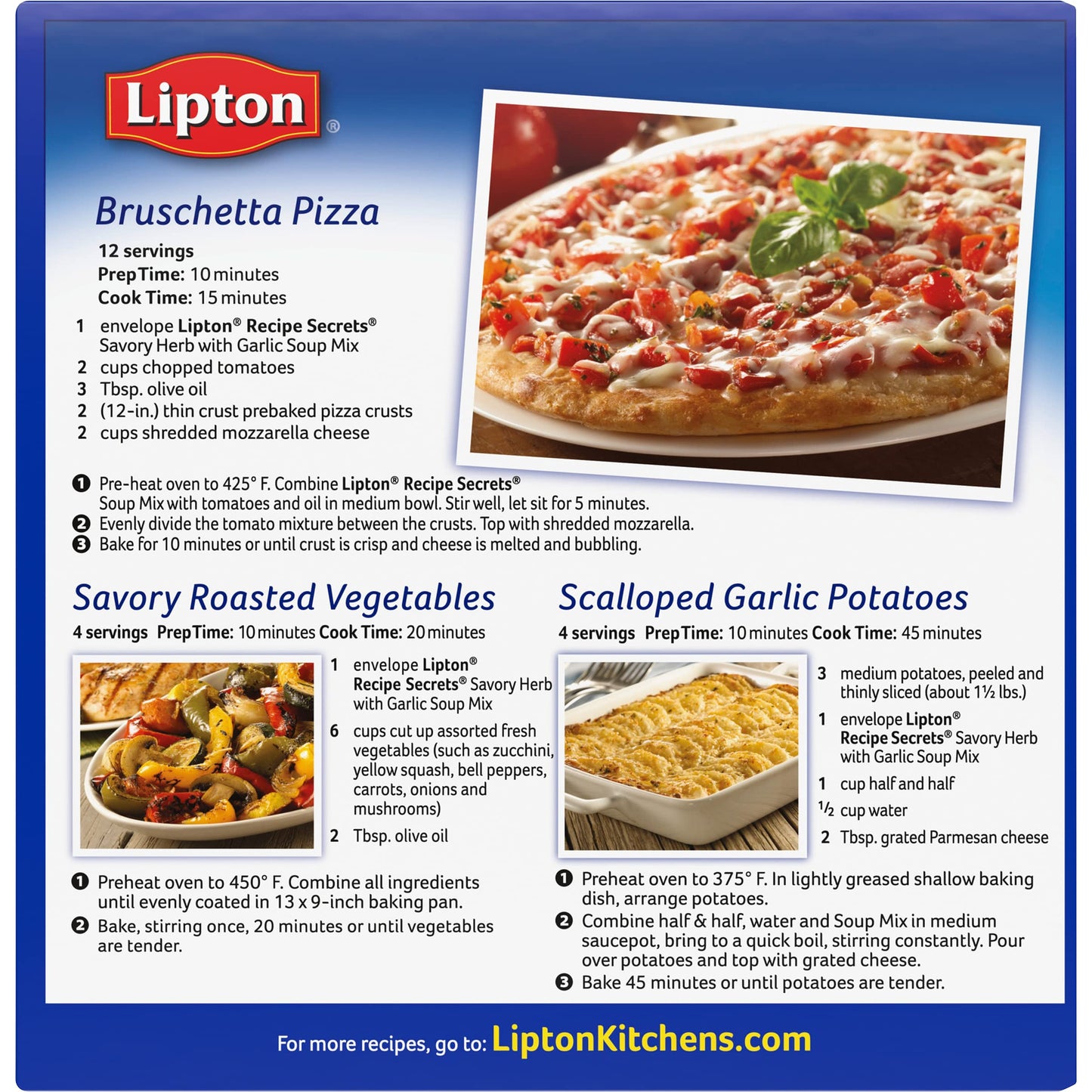 Lipton Recipe Secrets Dry Soup Mix Herb With Garlic 2 Ct Per Box Net Wt 2.4Oz