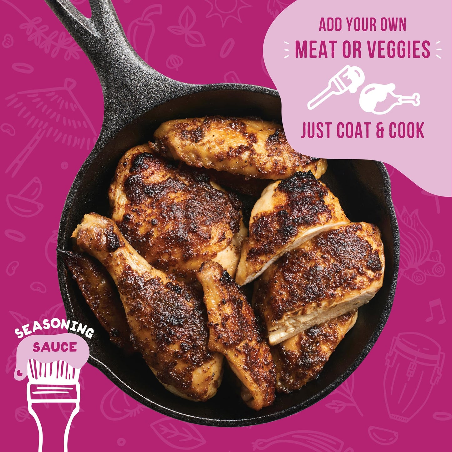 A Dozen Cousins Entrée Seasoning Sauce Marinade - Coat And Cook, For Chicken Seasoning, Bbq, Protein & More - 10 Pack - Peruvian Pollo A La Brasa Seasoning Sauce With Garlic And Lime (3 Oz Each)