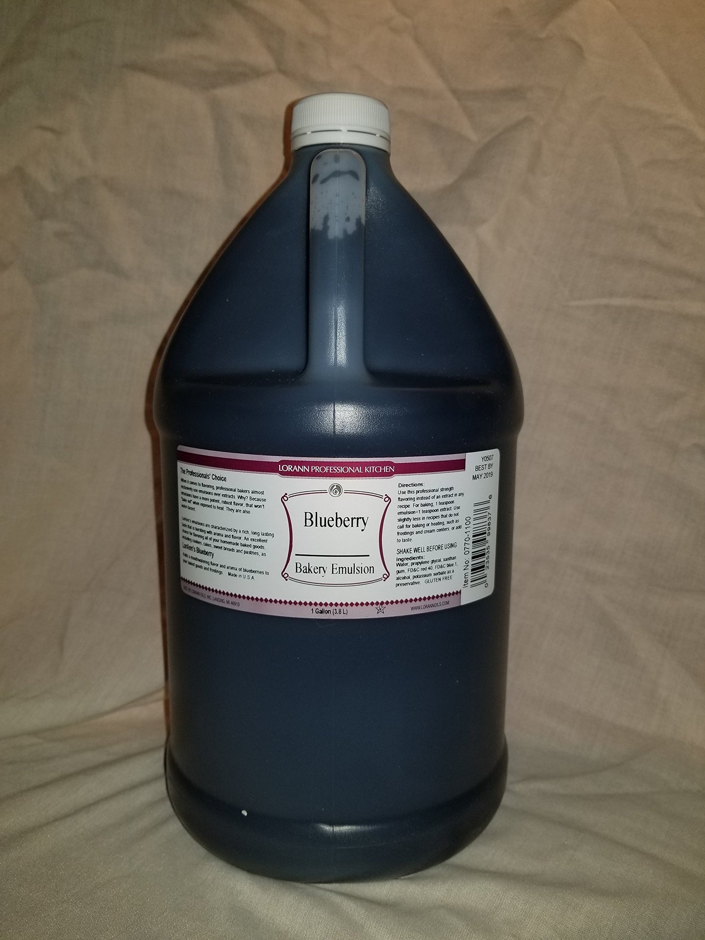 LorAnn Oils Blueberry Bakery Emulsion, 1 Gallon, Gluten-Free, Keto-Friendly, Blueberry Flavor Substitute, Model 0770