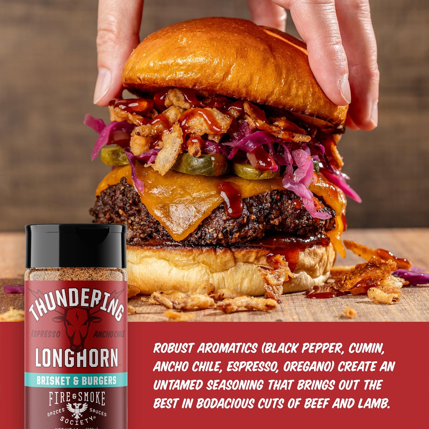 Fire & Smoke Society BBQ Rubs Thundering Longhorn Steak Seasoning 6.1 oz