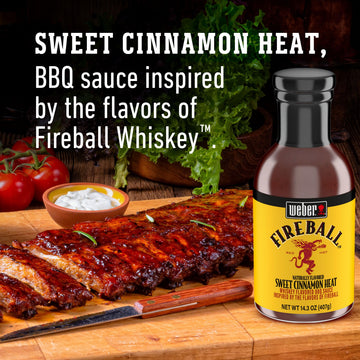 Weber Fireball spirit-inspired flavor Flavored BBQ Sauce, 14.3 oz, Model 1165756
