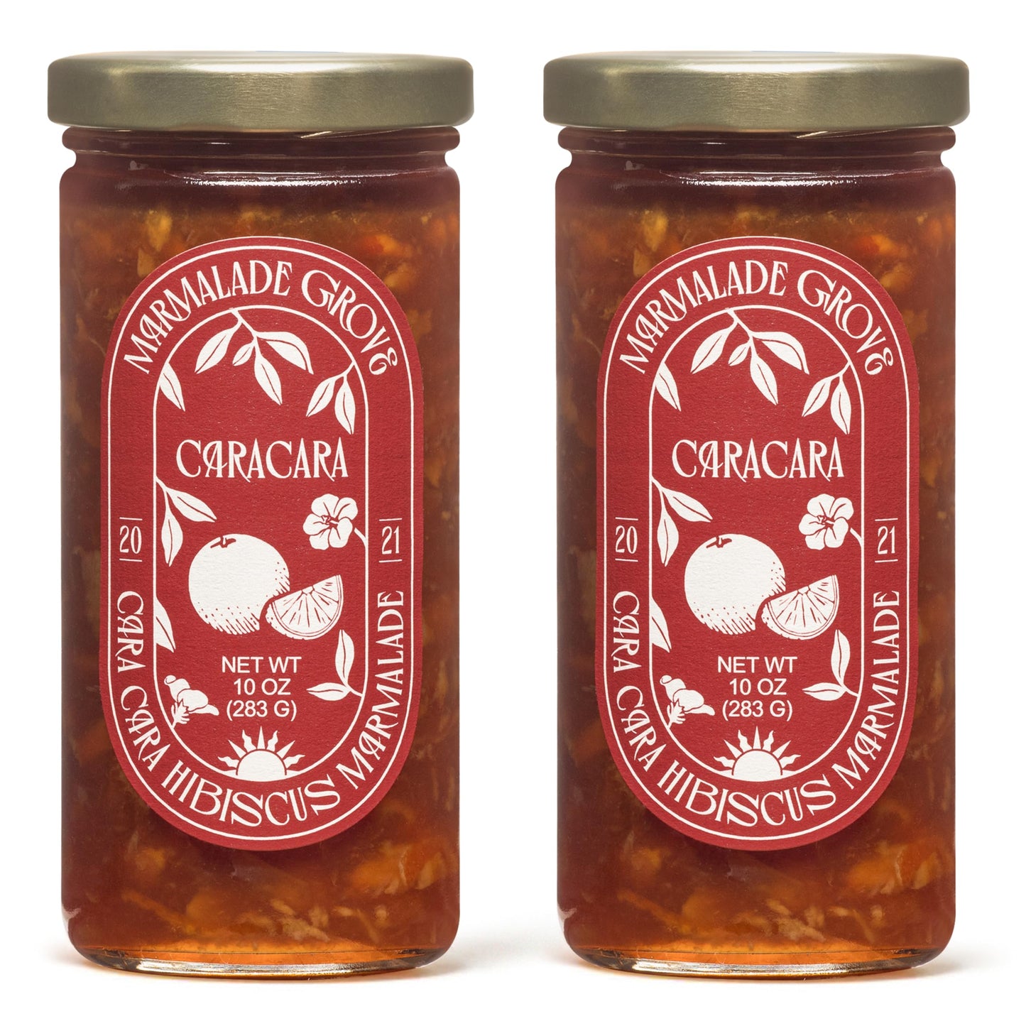 Marmalade Grove, Cara Cara & Hibiscus Marmalade, Handmade with Fresh Fruit - 10 oz (2 Packs)