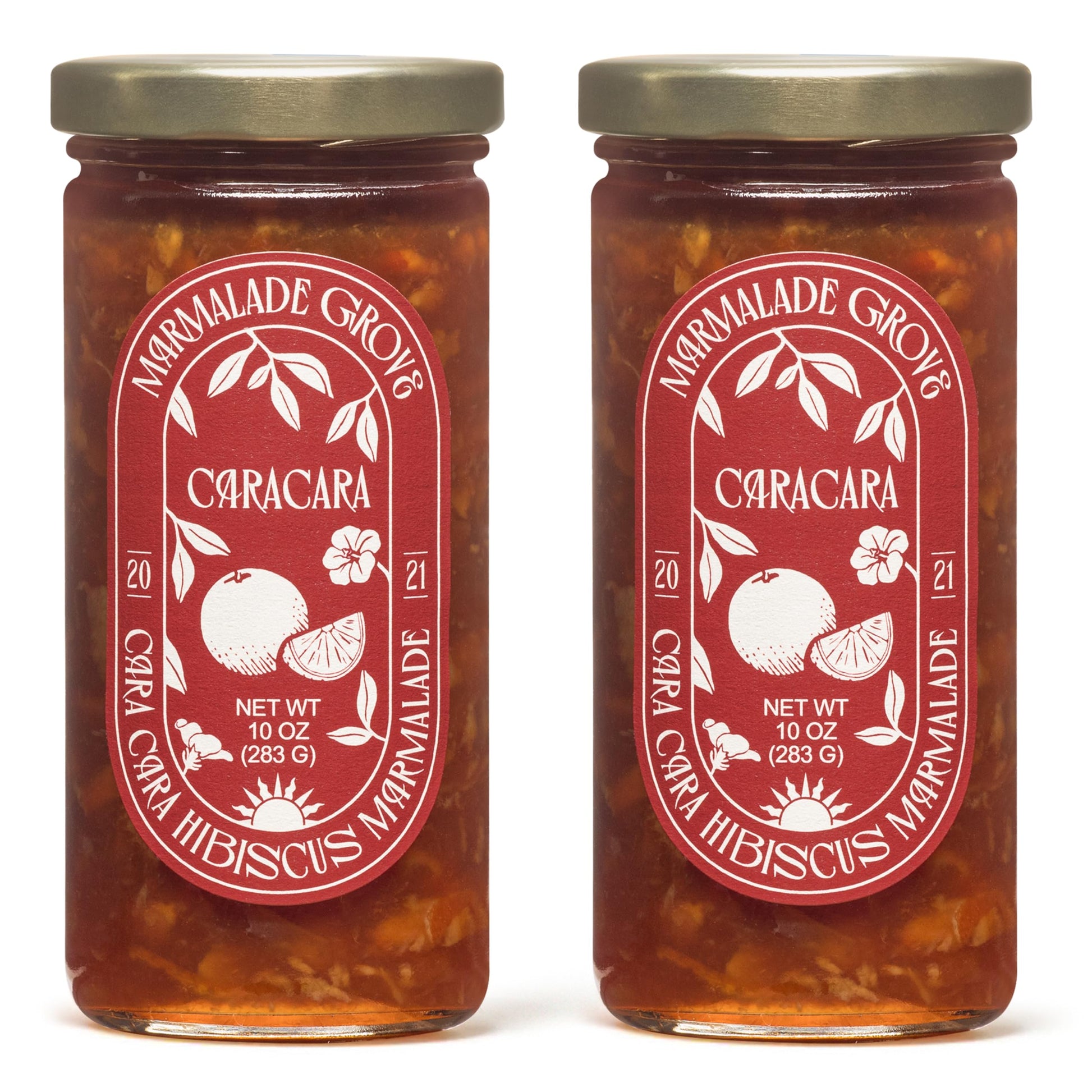 Marmalade Grove, Cara Cara & Hibiscus Marmalade, Handmade with Fresh Fruit - 10 oz (2 Packs)