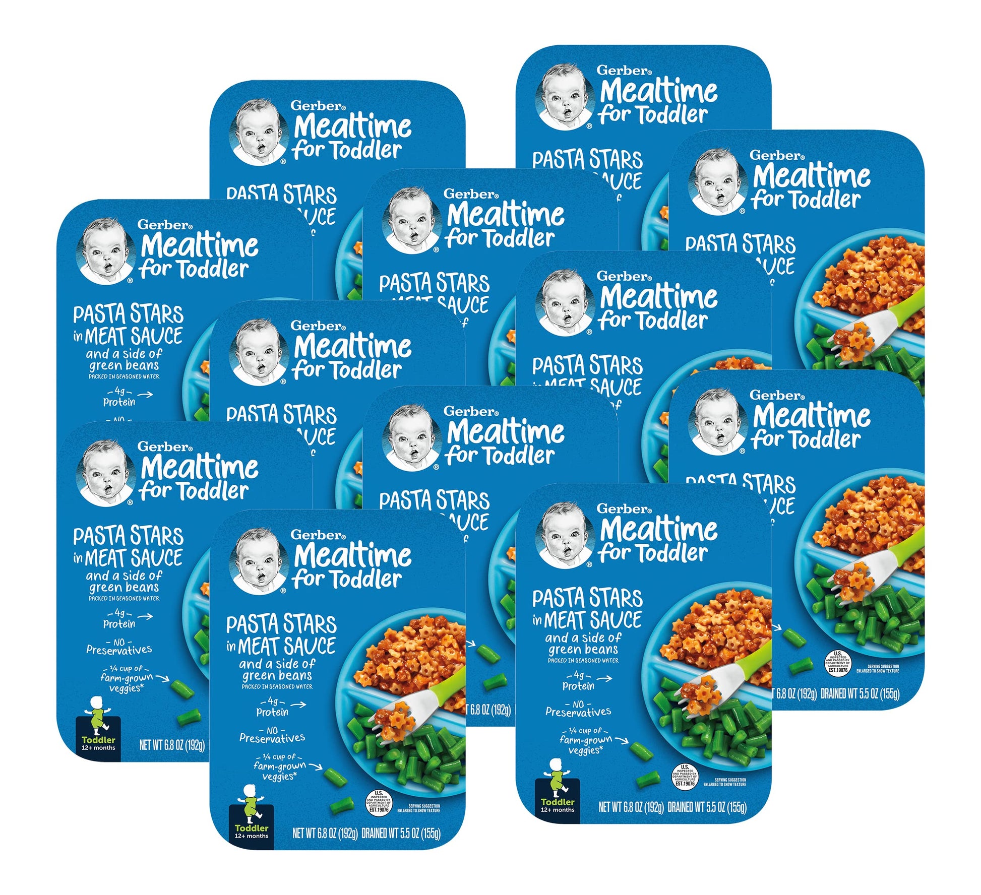 Gerber Graduates Lil' Entrees, Pasta Stars In Meat Sauce, 5.5-Ounce Boxes (Pack Of 12)