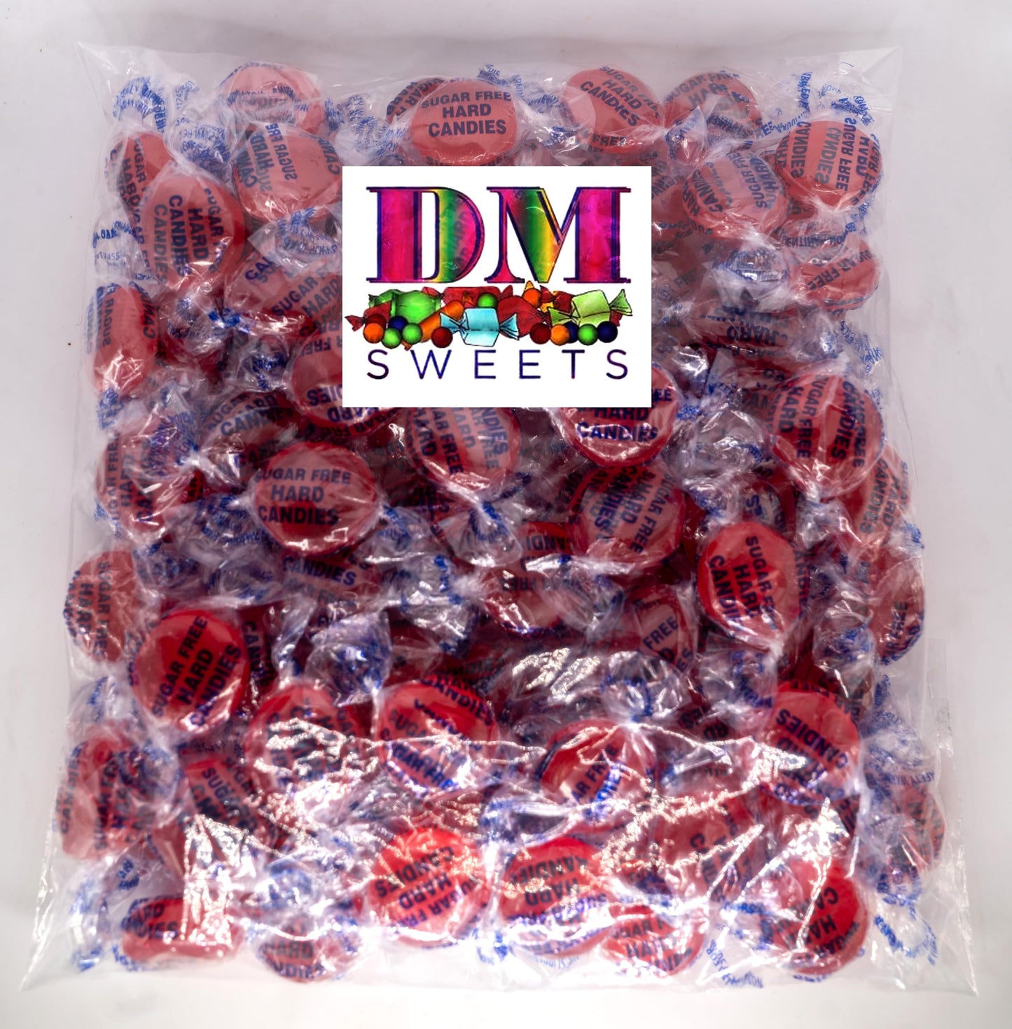 Dm Sweets Sugar Free Cinnamon Candy Buttons - 1 Lb Of Individually Wrapped Hard Sucking Candy, Red
