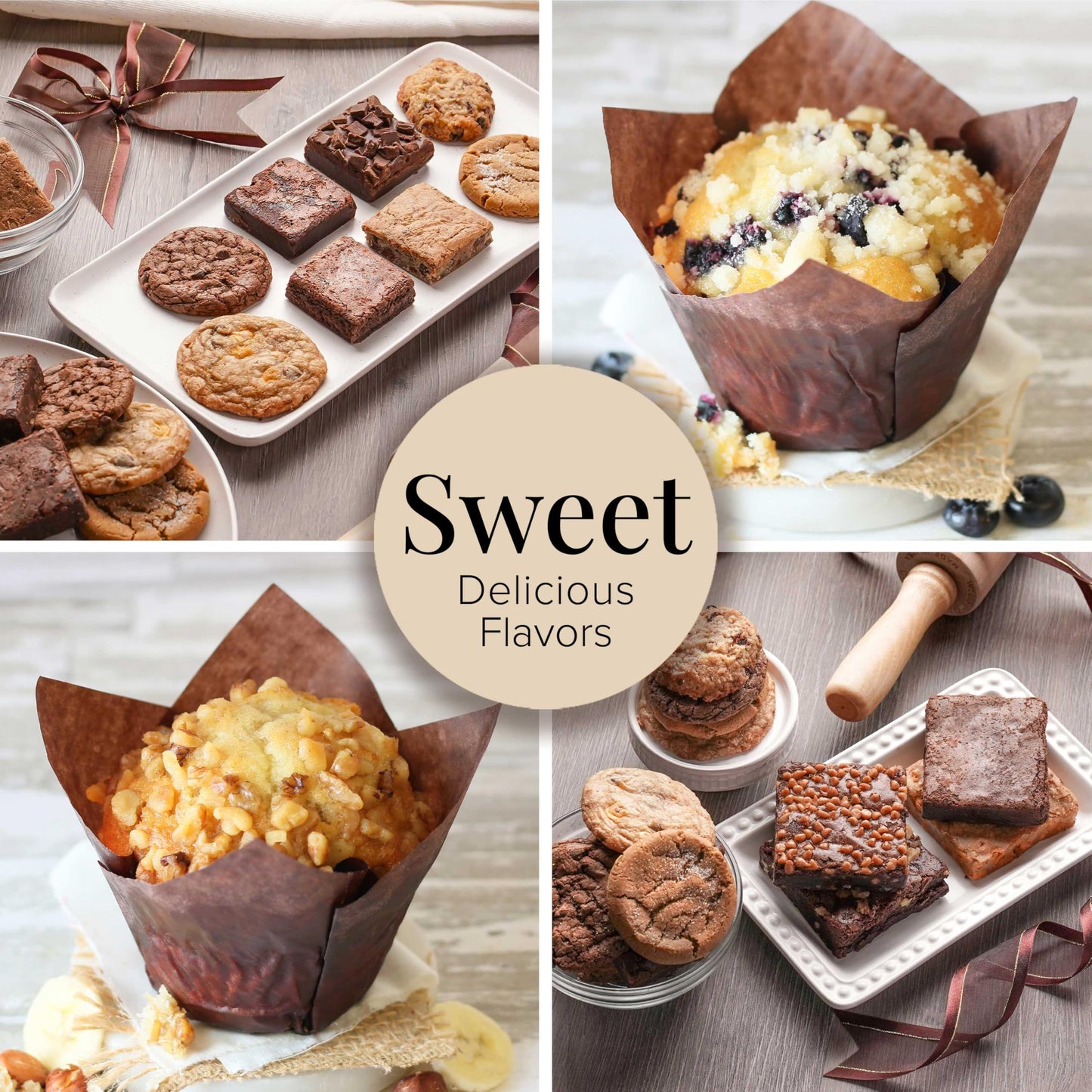 Broadway Basketeers Brownie and Cookie Gift Box, Medium Size, Thank You Color, Ideal for Teachers, Nurses, and Families