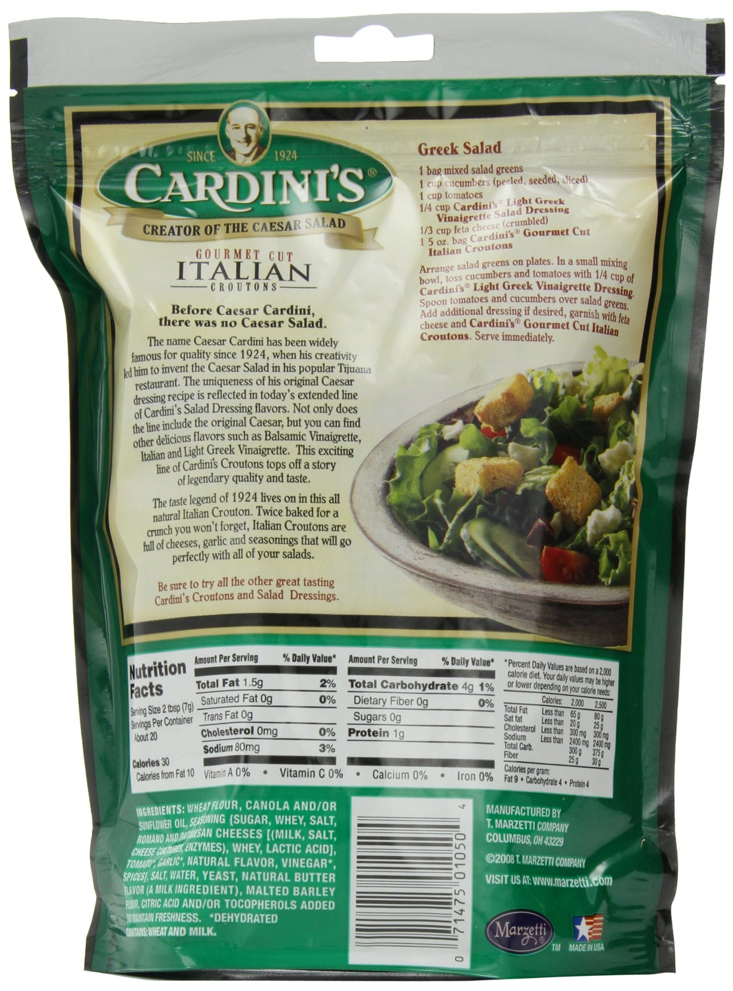 Cardini'S Gourmet Cut Croutons, Italian, 5-Ounce Bags (Pack Of 12)