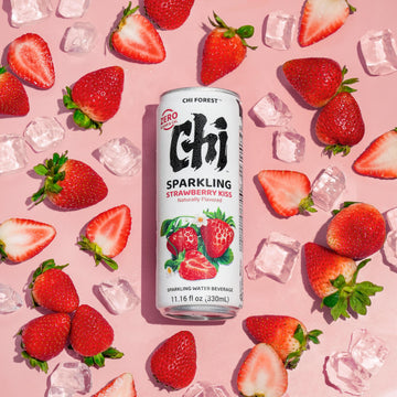 CHI FOREST Strawberry Sparkling Water Beverage  Zero Sugar Drinks  Zero Artificial Flavor  11.16 fl oz Cans (Pack of 24)