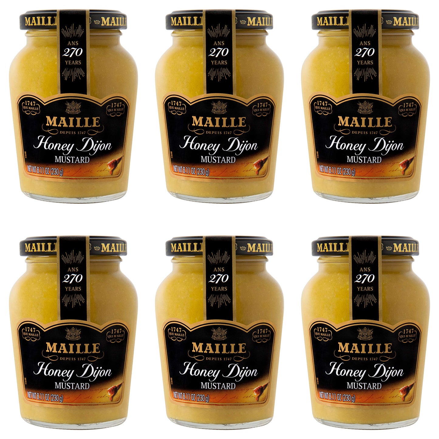 Maille Mustard Honey Dijon for Vinaigrettes, Glazed Vegetables, and Chicken Recipes Gourmet Dijon mustard imported from France, 