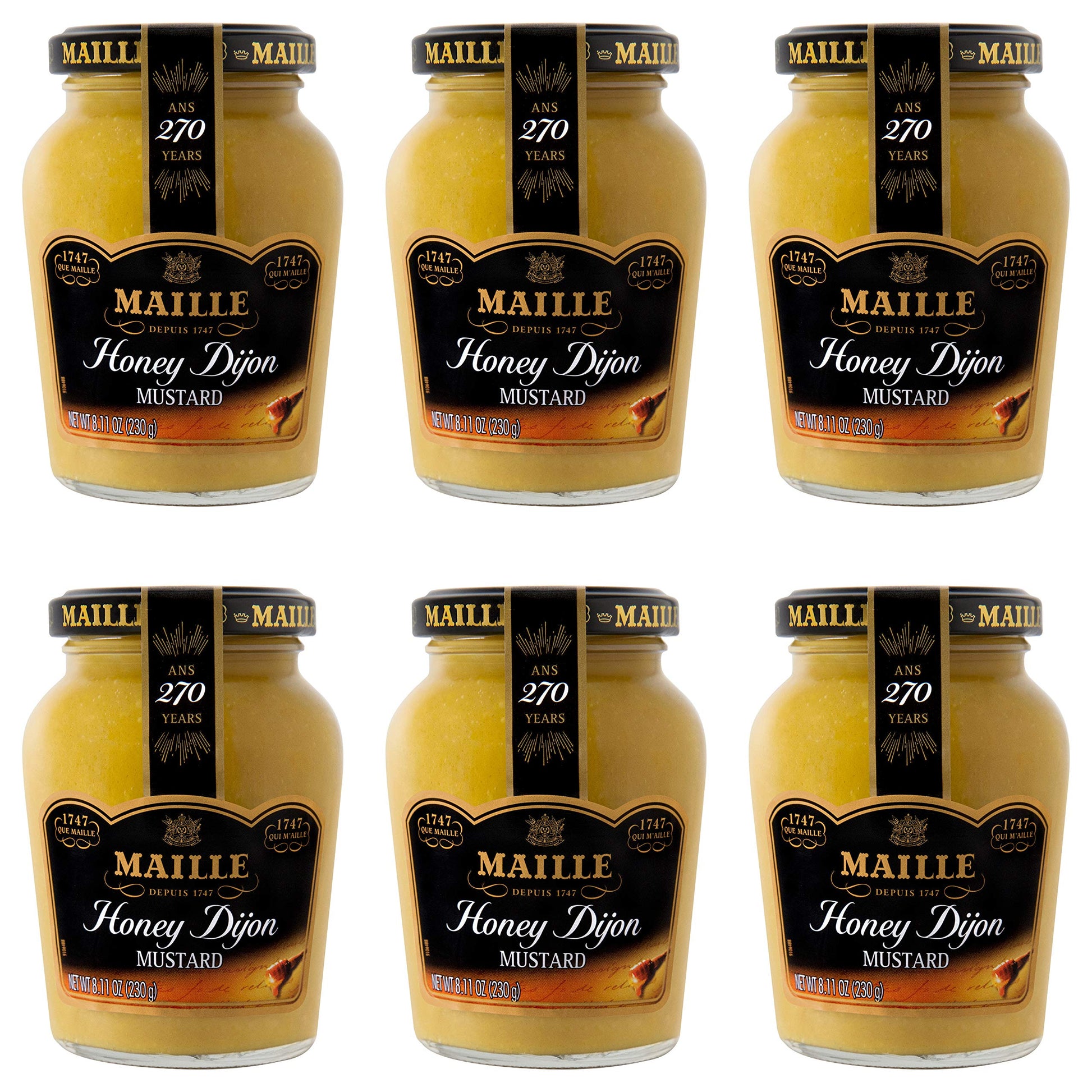 Maille Mustard Honey Dijon for Vinaigrettes, Glazed Vegetables, and Chicken Recipes Gourmet Dijon mustard imported from France, 