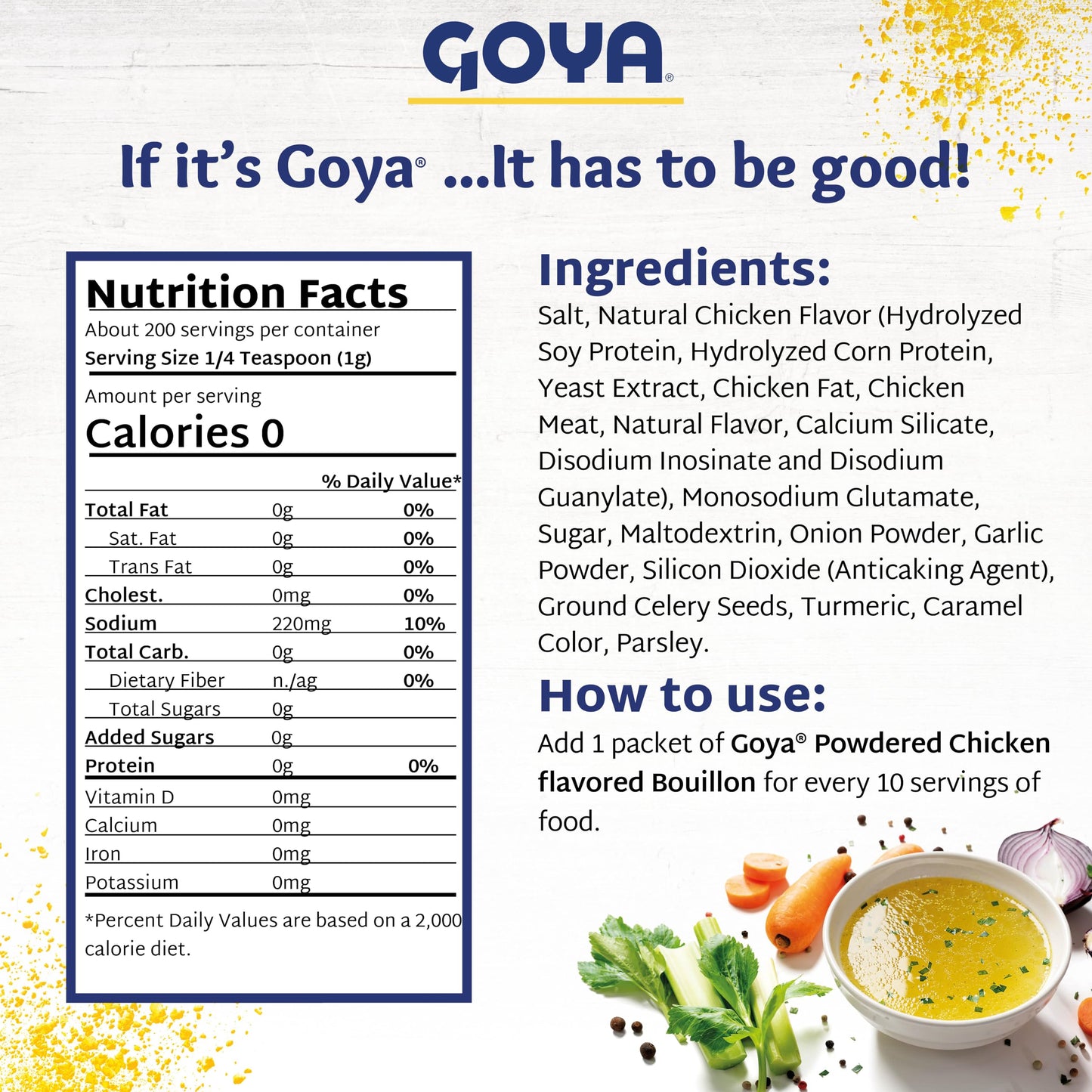 Goya Chicken Bouillon, 7.05 Ounce Each, Pack Of 2