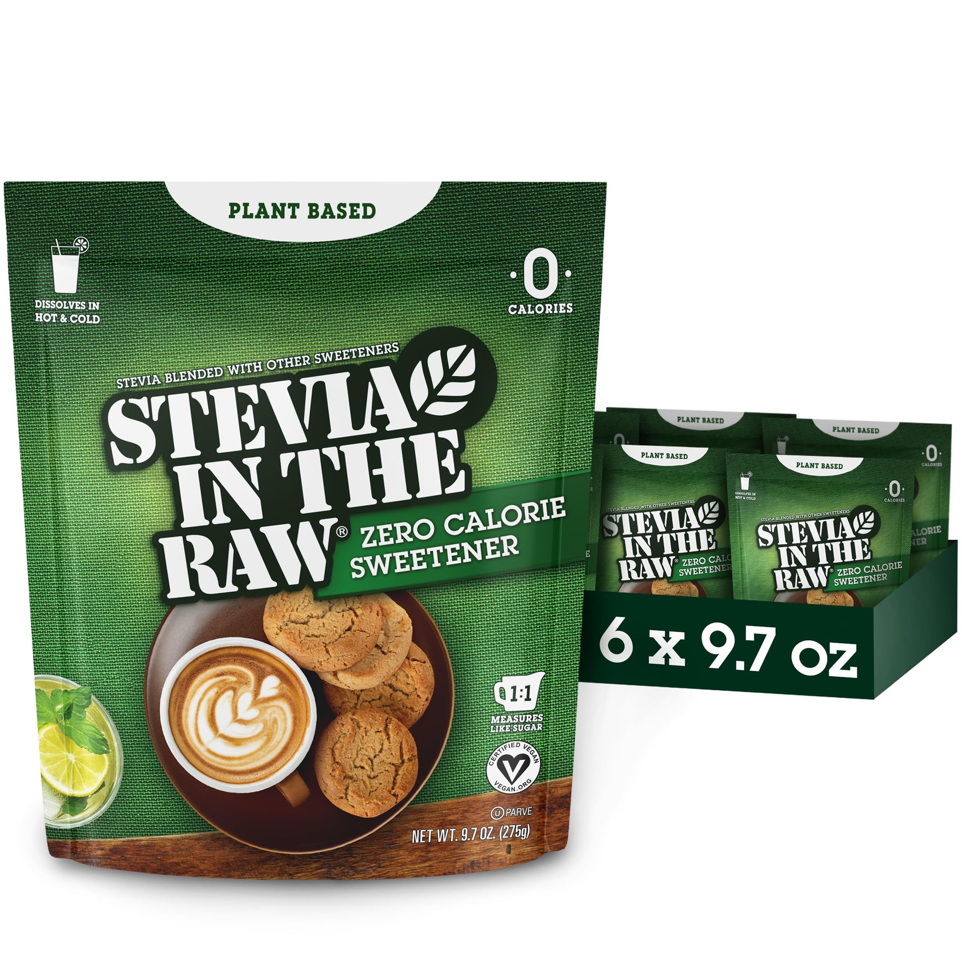 Stevia In The Raw Stevia Sweetener Baker s Bag, 9.7 oz., Zero Calorie Stevia Sugar Substitute, No Erythritol or Artificial Flav