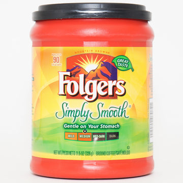 Folgers Simply Smooth Ground Coffee, 11.5 Ounce Tubs (Pack Of 6)