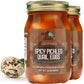 Green Jay Gourmet Spicy Pickled Quail Eggs – 2 x 16 Ounce Jars – Fresh Hand Jarred – Simple Natural Ingredients