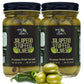 Green Jay Gourmet Jalapeno Stuffed Olives - All Natural - 2 x 16 Oz - Perfect for Cocktails & Cheese Boards