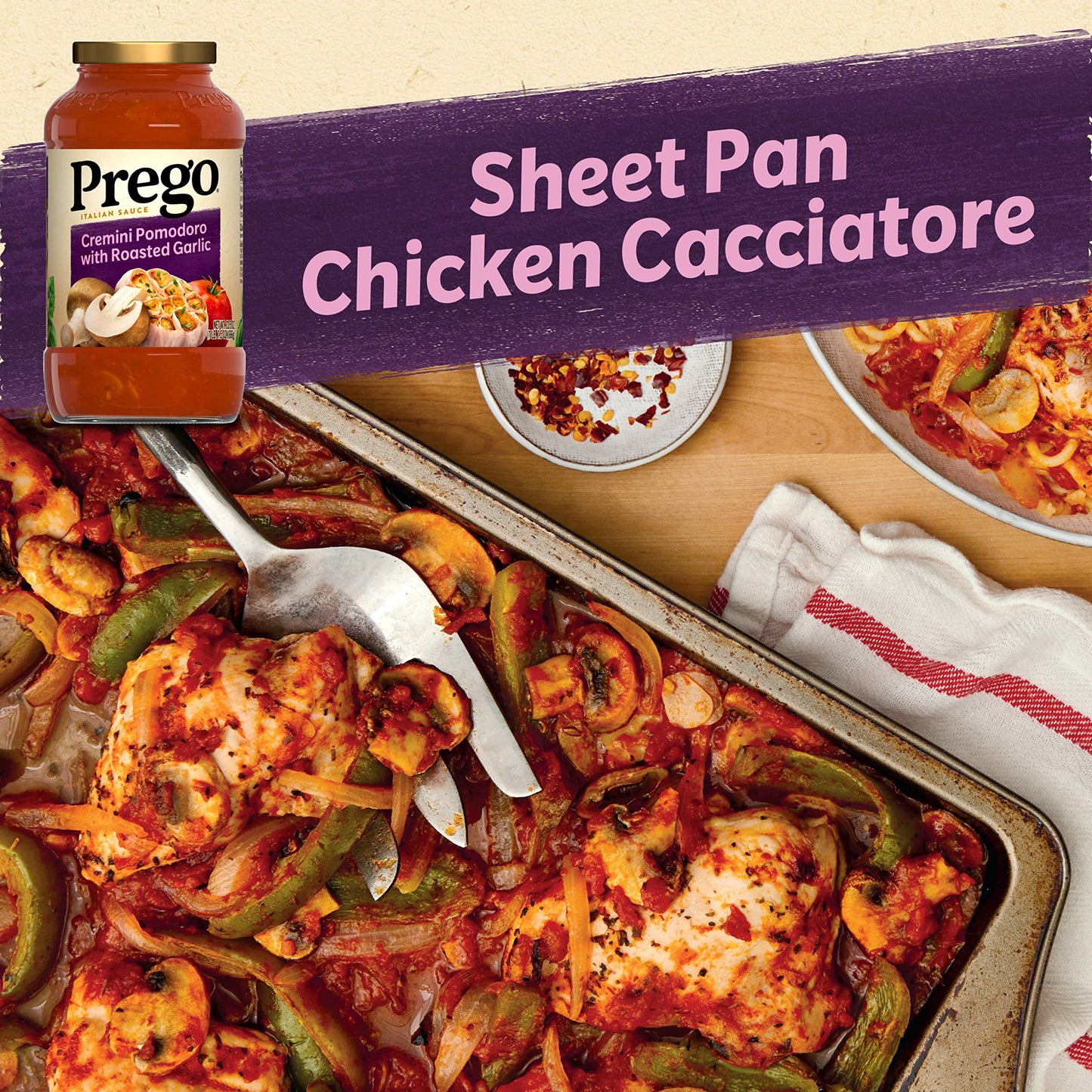 Prego Cremini Pomodoro With Roasted Garlic Pasta Sauce, 23.5 OZ Jar (Pack of 6)