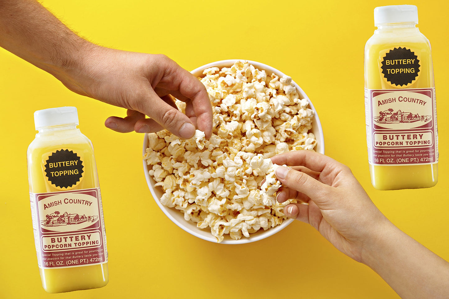 Amish Country Popcorn | Buttery Popcorn Topping - 2-16 oz Bottles | Old Fashioned, Non-GMO and Gluten Free (2-16 oz Bottles)