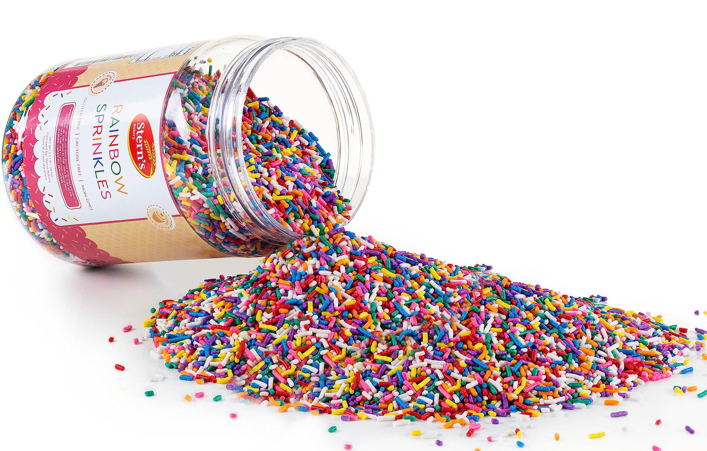 Rainbow Sprinkles | Bulk Sprinkles Rainbow Jimmies-1.5 LB in Resealable Container | Sprinkles for Cake Decorating, Ice Cream Top